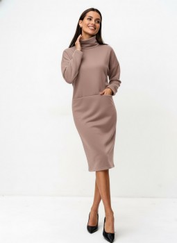 Платье из футера с длинным рукавом