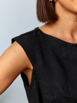 Платье льняное с поясом