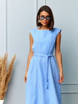 Платье льняное с поясом